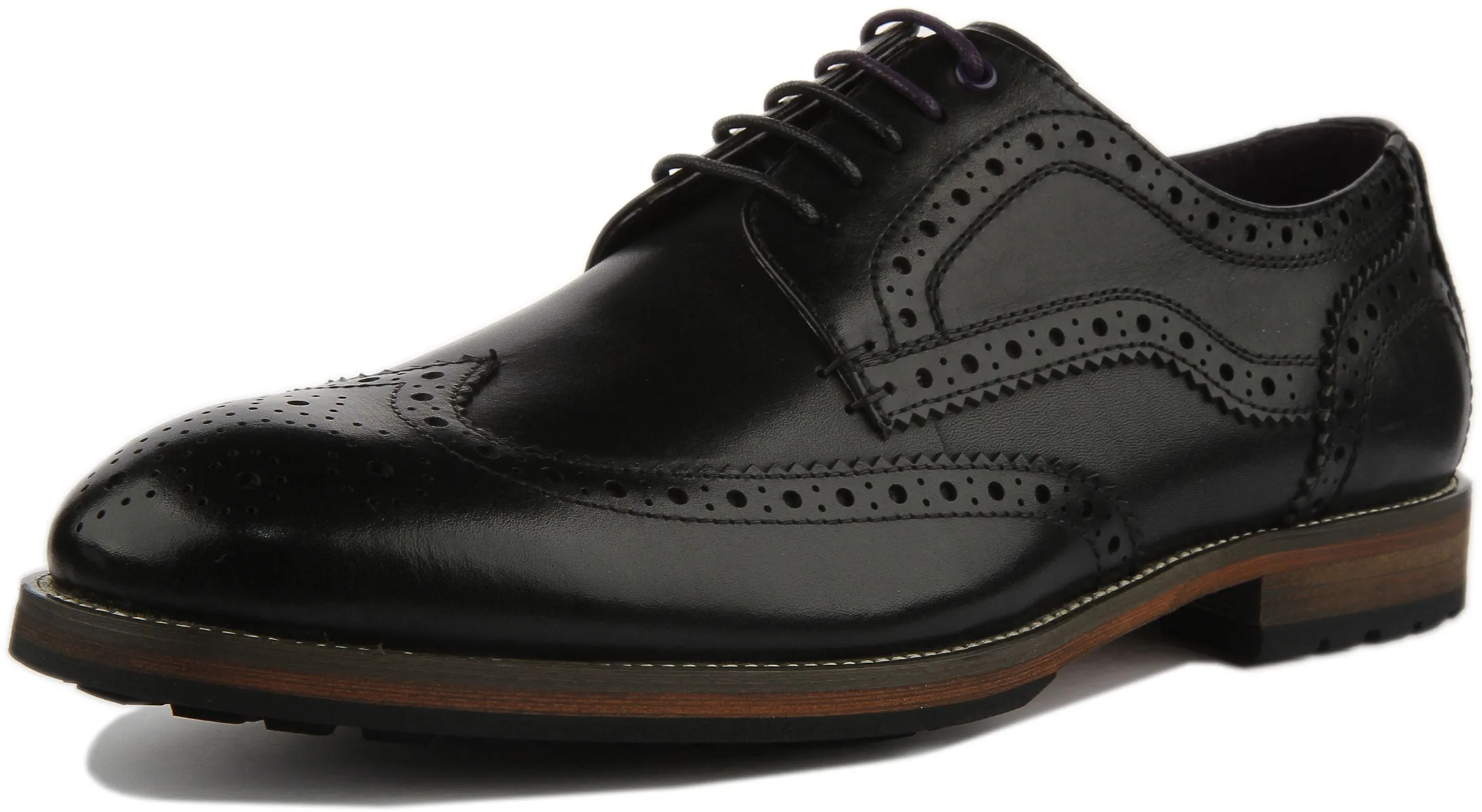 JUSTINREESS Rudolph Zapatos brogue de piel con cordones para hombre en marrón