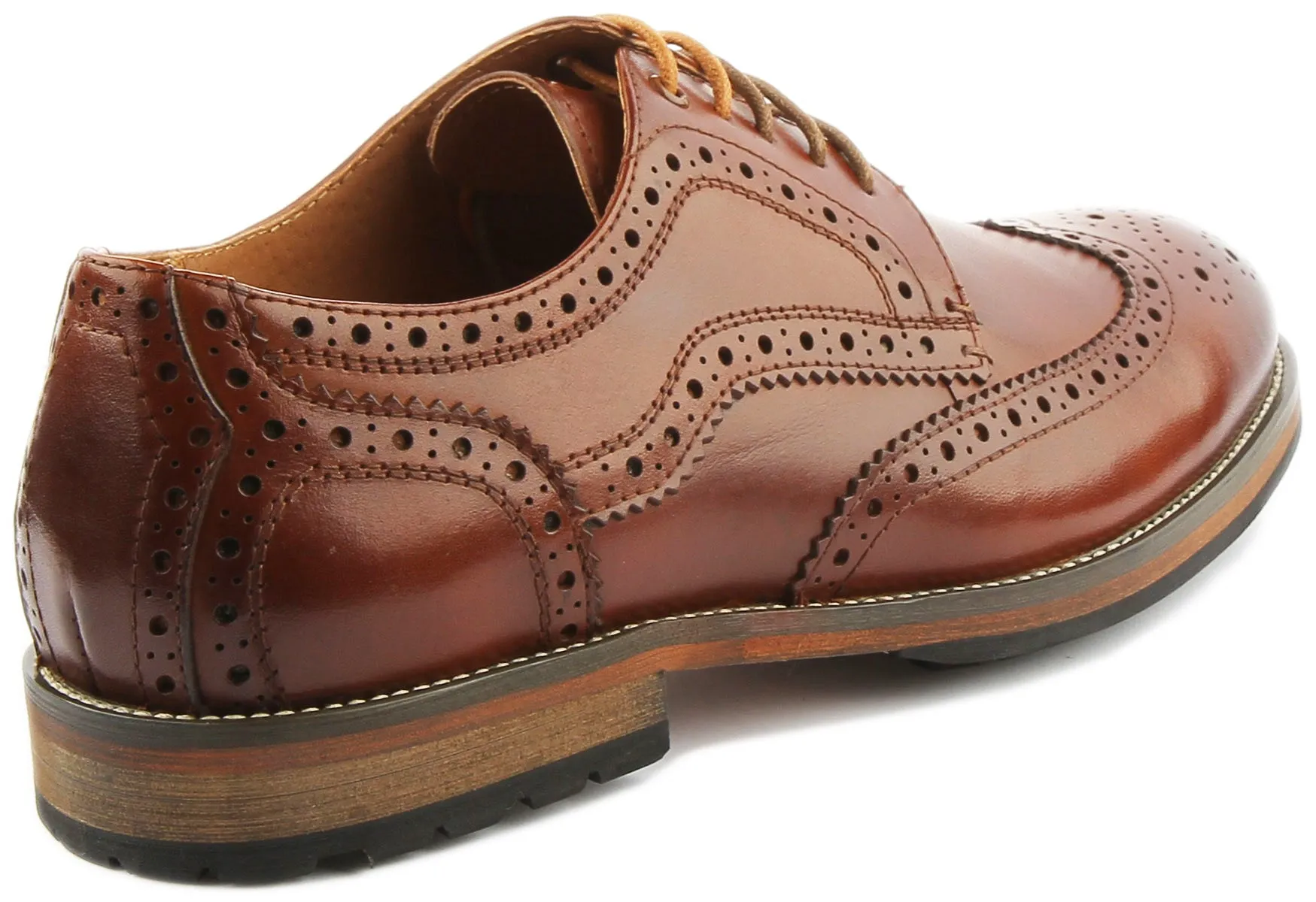 JUSTINREESS Rudolph Zapatos brogue de piel con cordones para hombre en negro