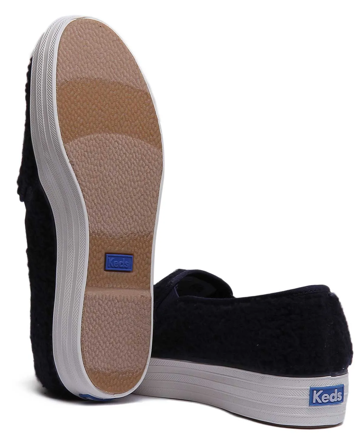 Keds Triple Decker Zapatillas con plataforma de imitación de piel para mujer en marino