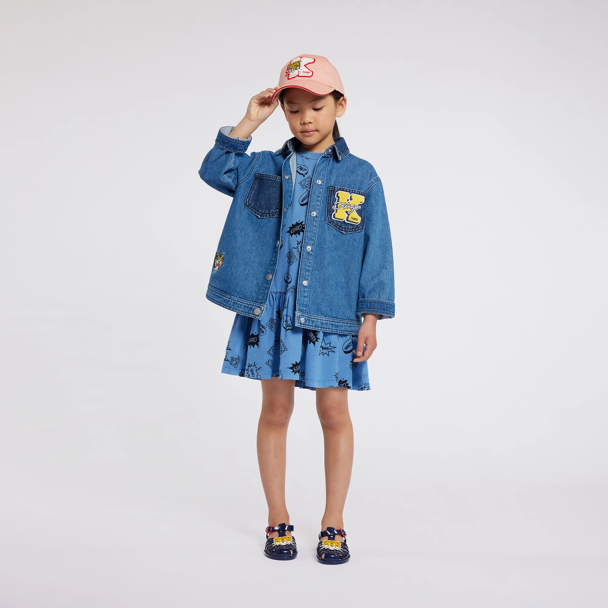 KENZO KIDS Gorra de algodón con parche