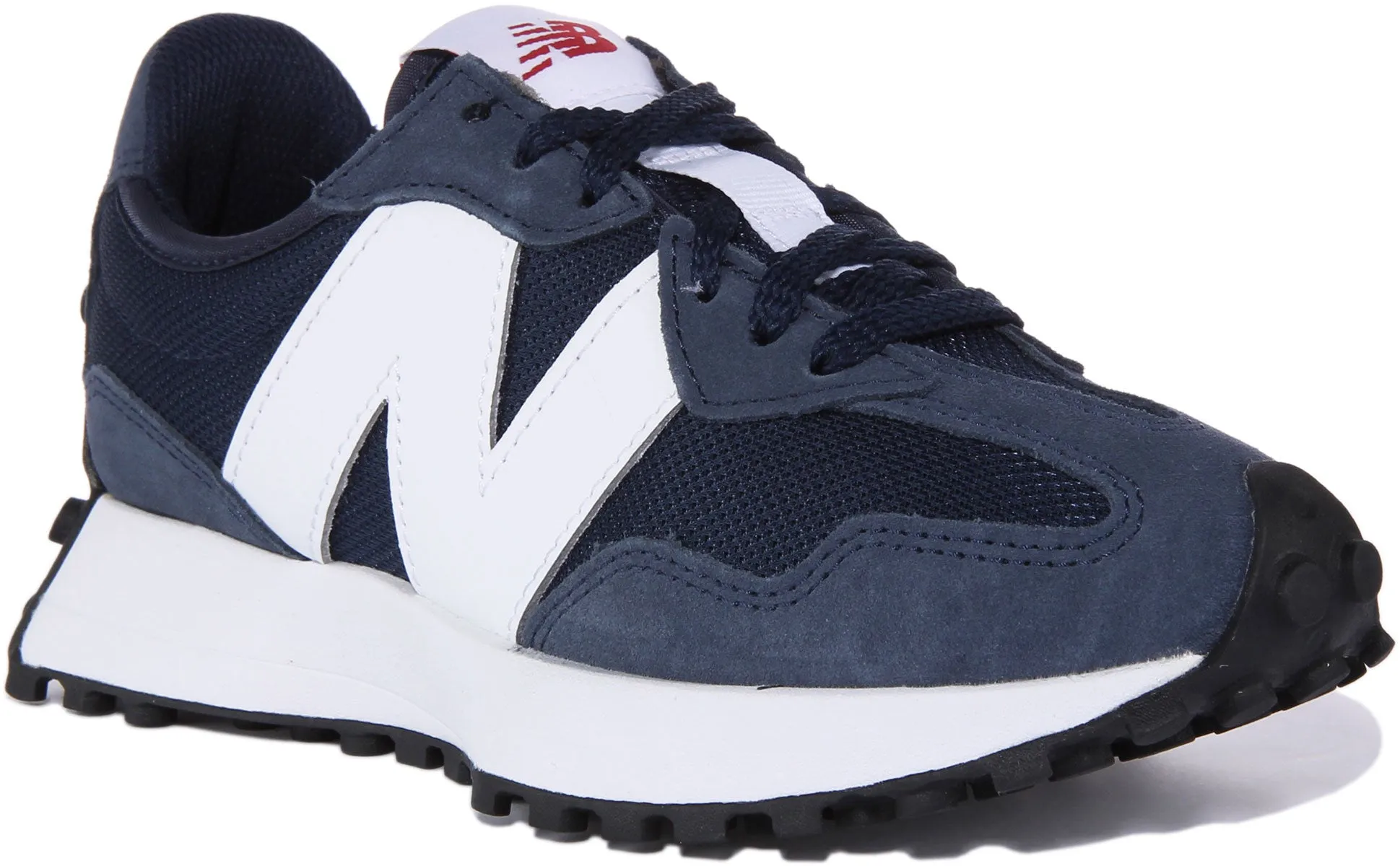 New Balance MS327CNW Zapatillas retro de ante con cordones para mujer en marino blanco