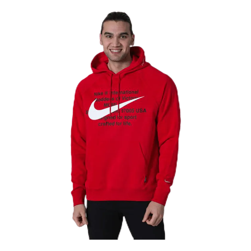 Nike NSW Swoosh Hoodie White/Red