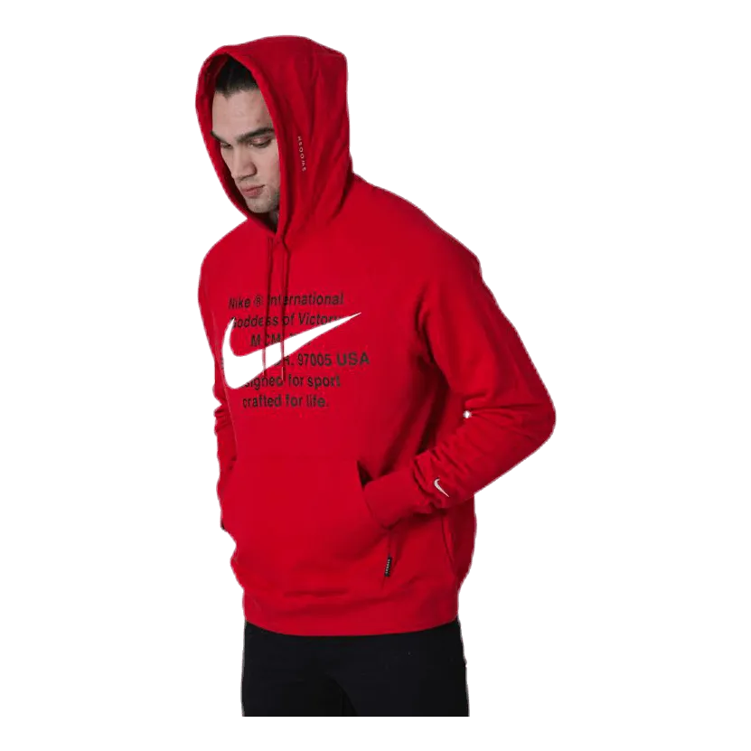 Nike NSW Swoosh Hoodie White/Red