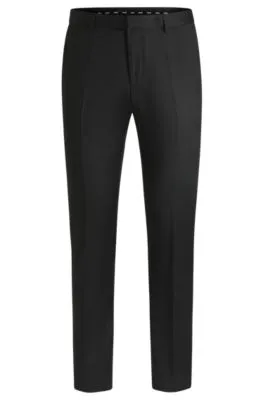 Pantalones de traje extra slim fit en sarga de lana virgen