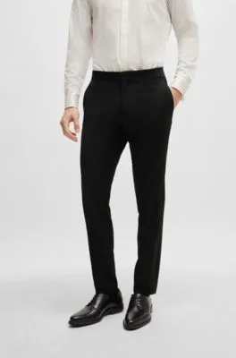 Pantalones extra slim fit de mezcla de lana elástica