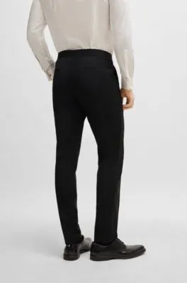 Pantalones extra slim fit de mezcla de lana elástica