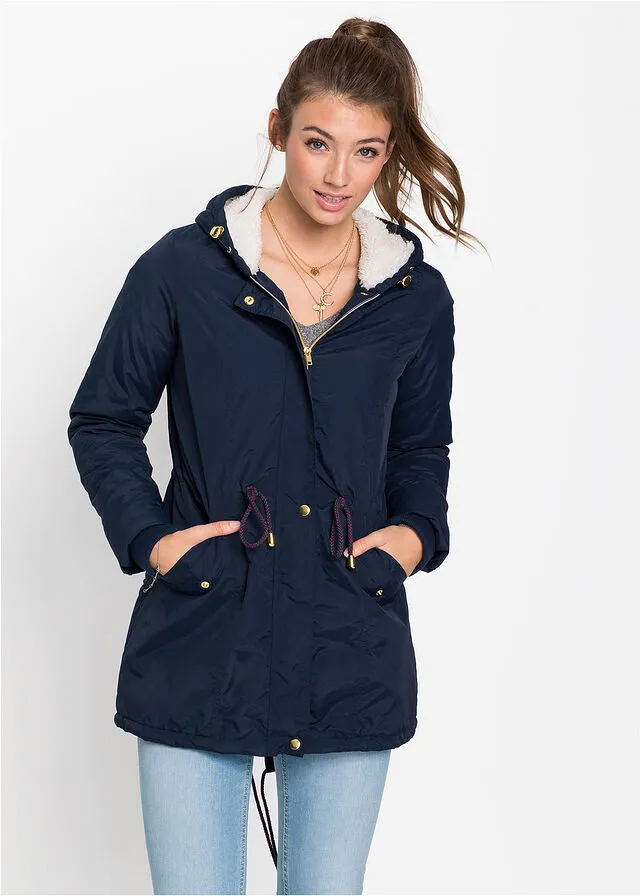 Parka con forro polar Azul oscuro