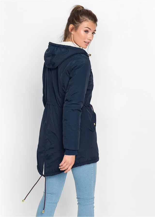 Parka con forro polar Azul oscuro