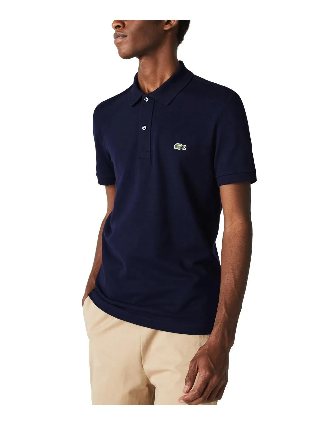 Polo azul marino slim fit Lacoste