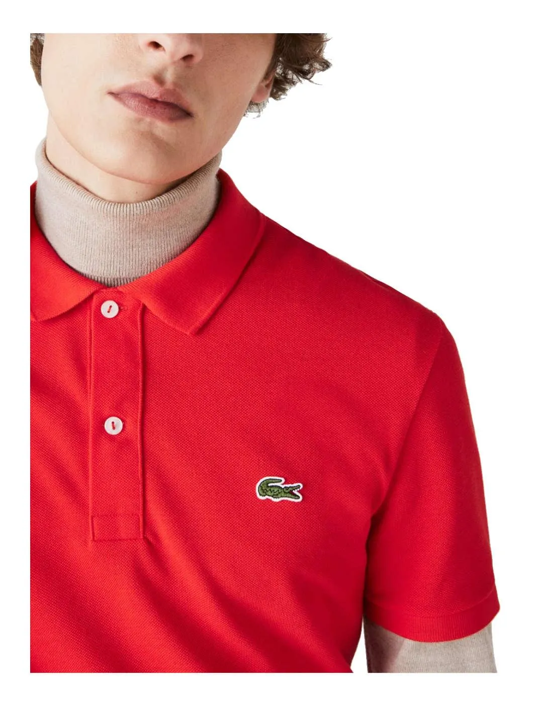 Polo slim fit rojo Lacoste