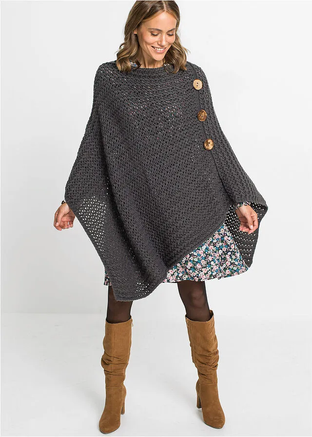 Poncho Gris oscuro