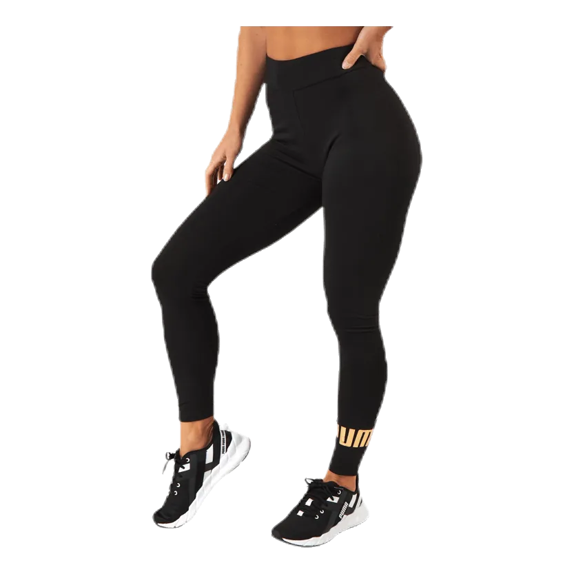 Puma ESS Logo Leggings Black/Gold