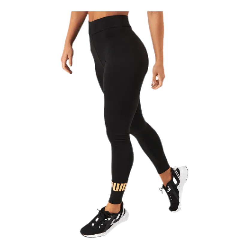 Puma ESS Logo Leggings Black/Gold