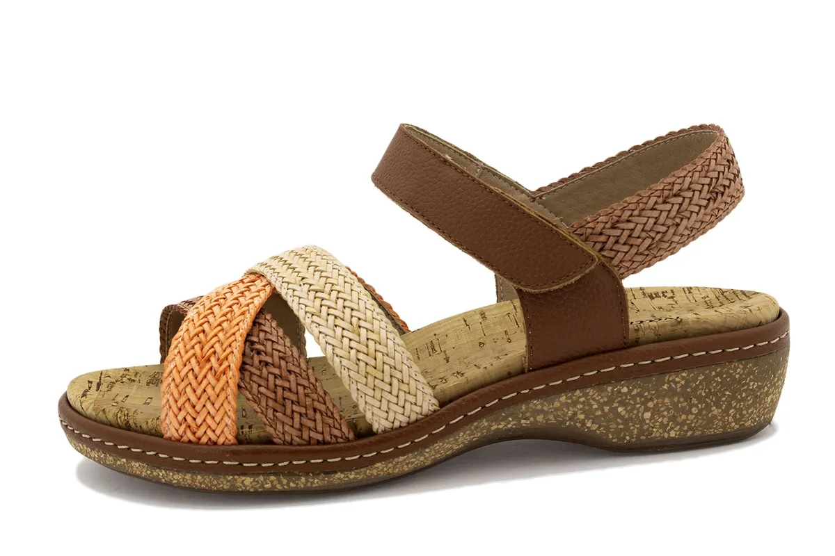 Removable Insole Sandal Mango-Ginger-Camel Interlaced