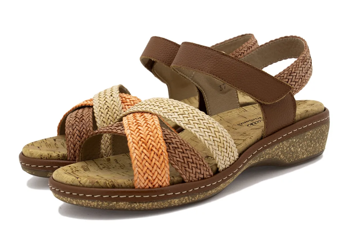 Removable Insole Sandal Mango-Ginger-Camel Interlaced