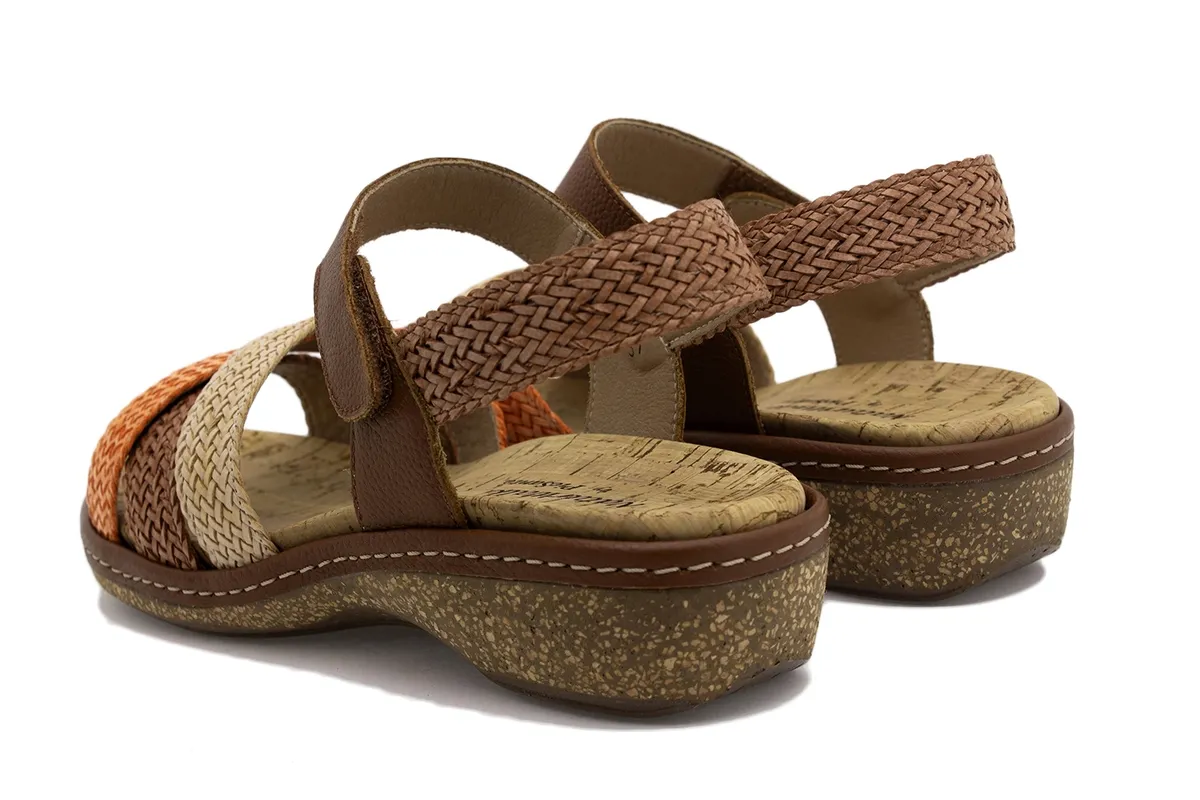 Removable Insole Sandal Mango-Ginger-Camel Interlaced