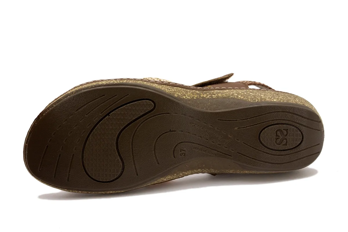 Removable Insole Sandal Mango-Ginger-Camel Interlaced