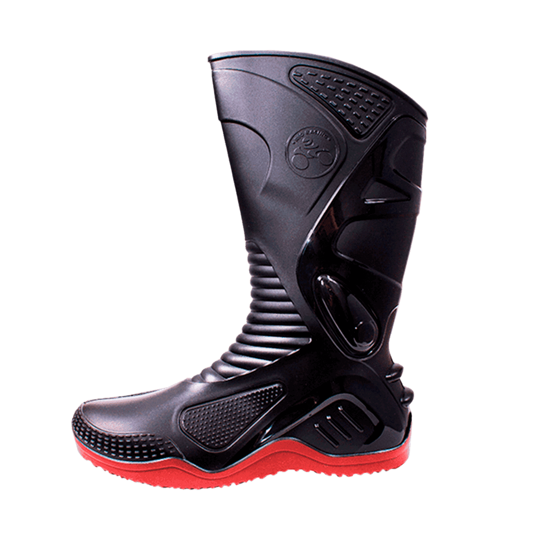 Rio racing pp-hu-1644-07 talla 39 par de botas de pvc para motociclista negra