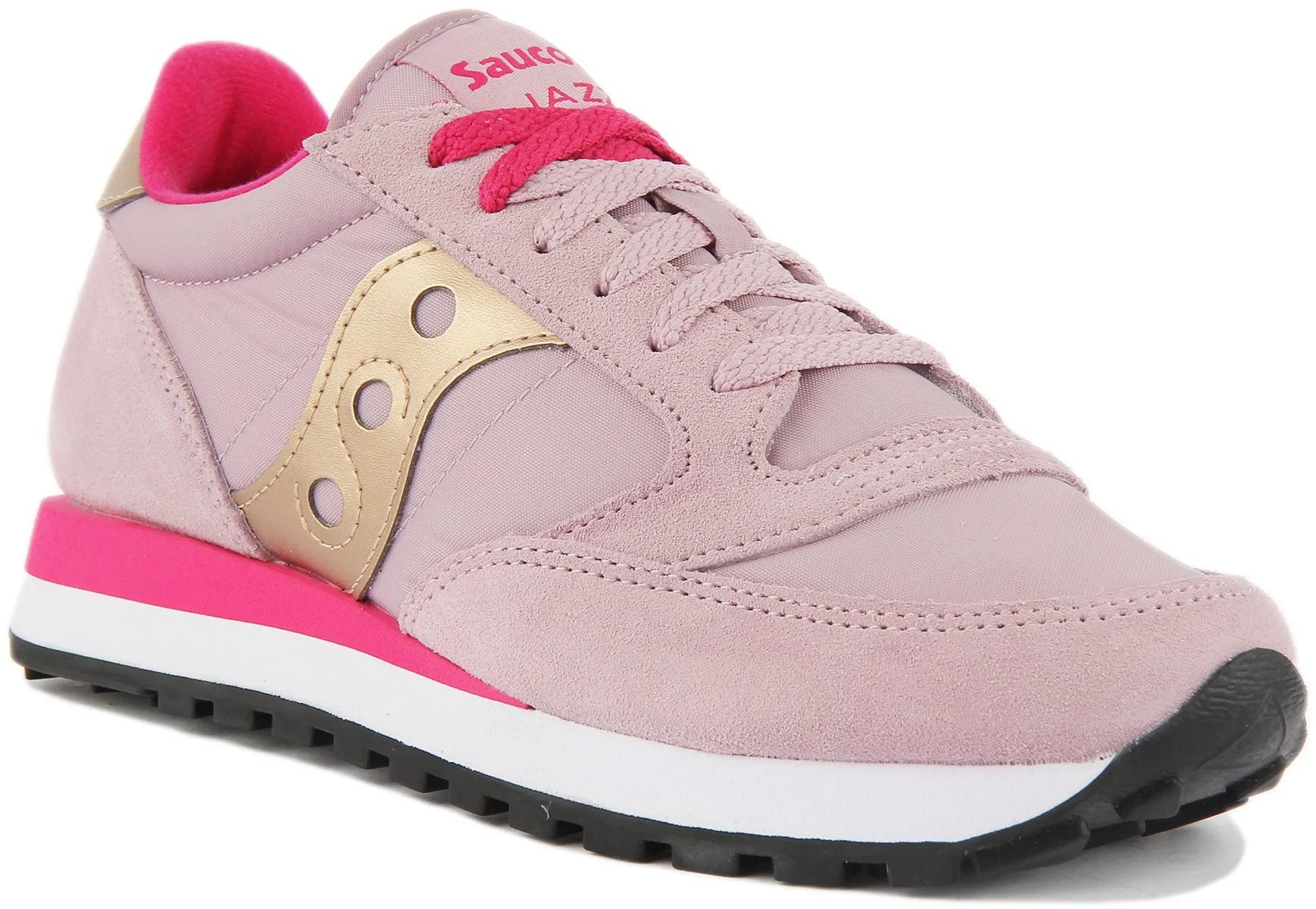 Saucony Jazz Original Zapatillas de deporte con cordones de ante y nylon para mujer en albaricoque