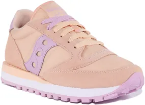 Saucony Jazz Original Zapatillas de deporte con cordones de ante y nylon para mujer en albaricoque