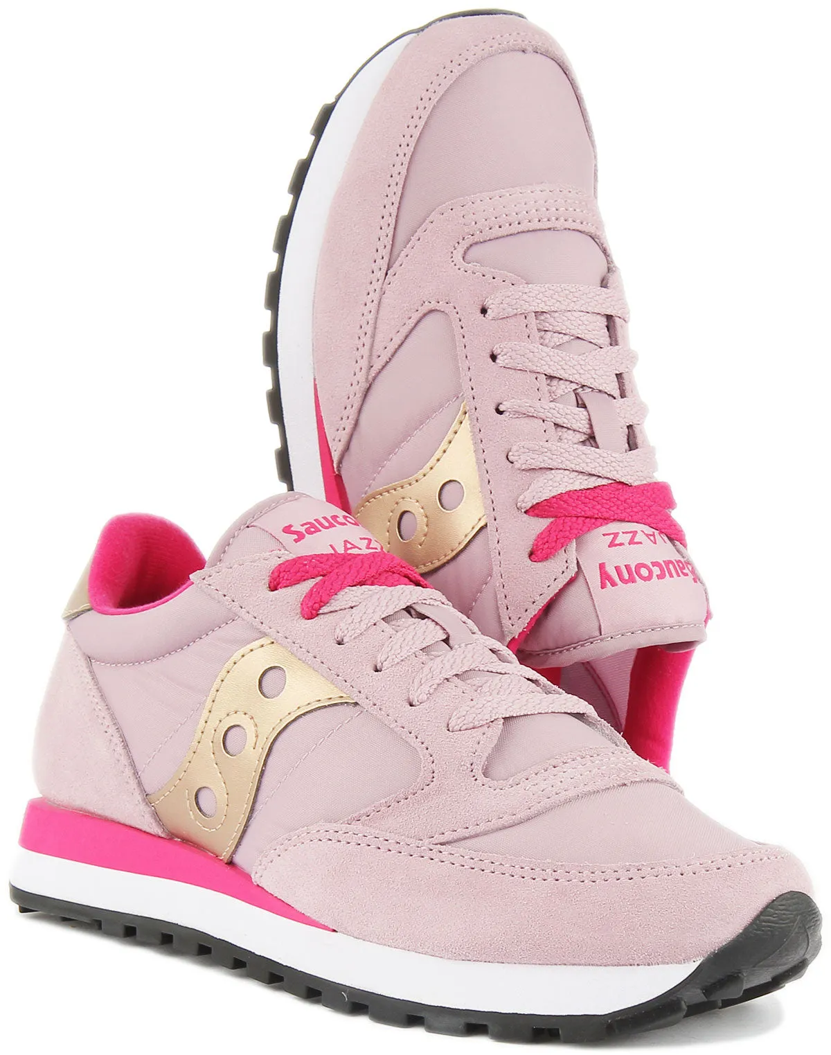 Saucony Jazz Original Zapatillas de deporte con cordones de ante y nylon para mujer en albaricoque