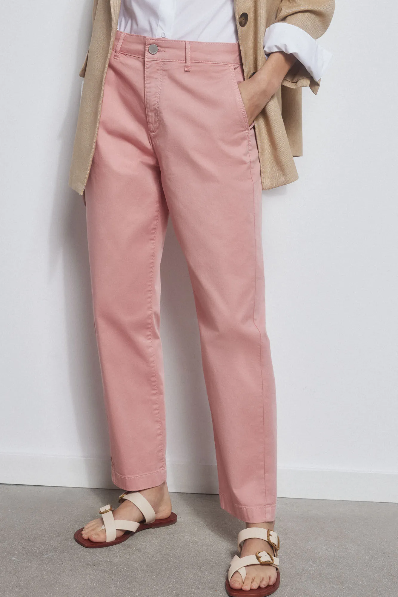 Slim fit satin trousers