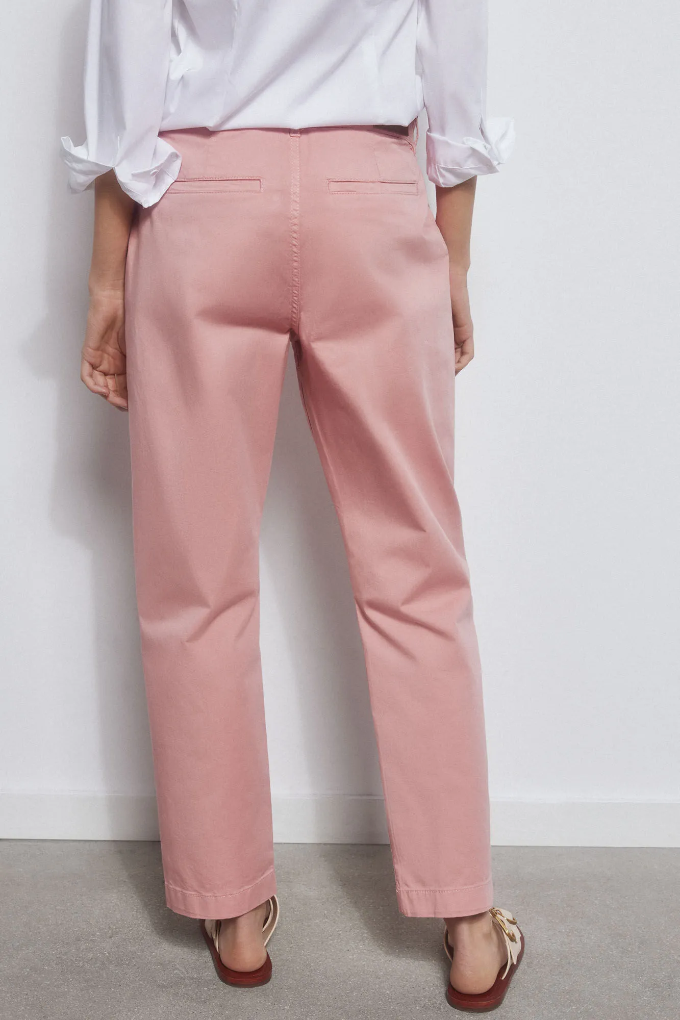 Slim fit satin trousers