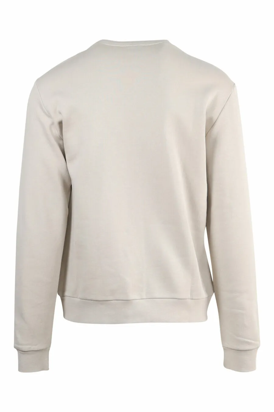 Sudadera beige con maxilogo 