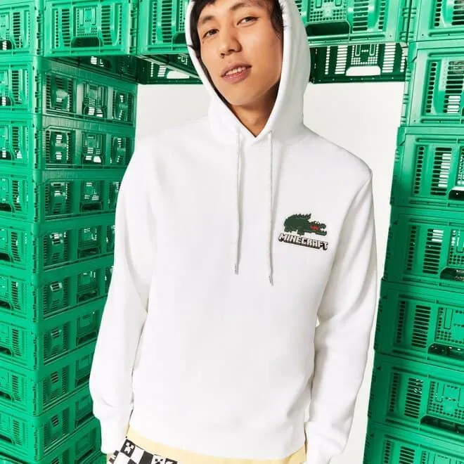 Sudadera con capucha Lacoste x Minecraft SH3849-00 001 blanco