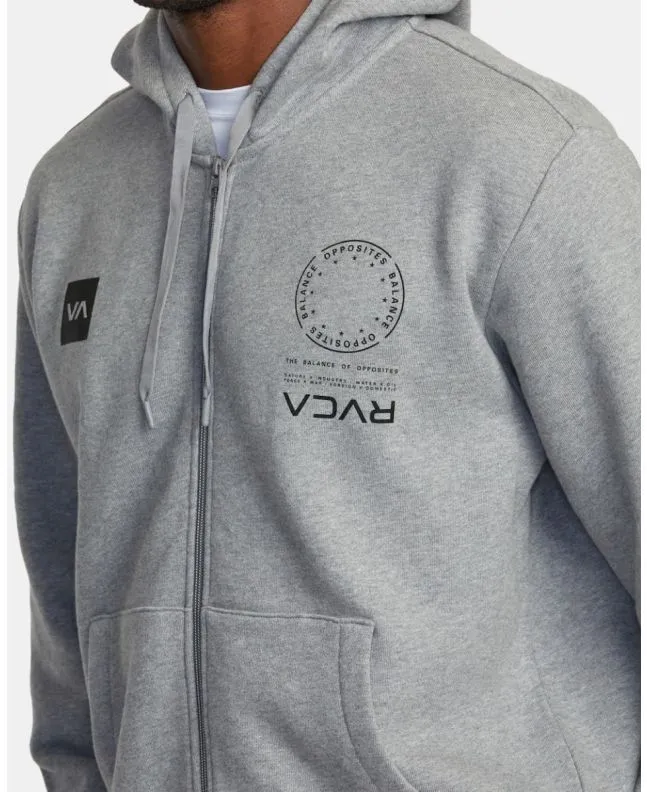 Sudadera con capucha y cremallera RVCA Graphic Gris