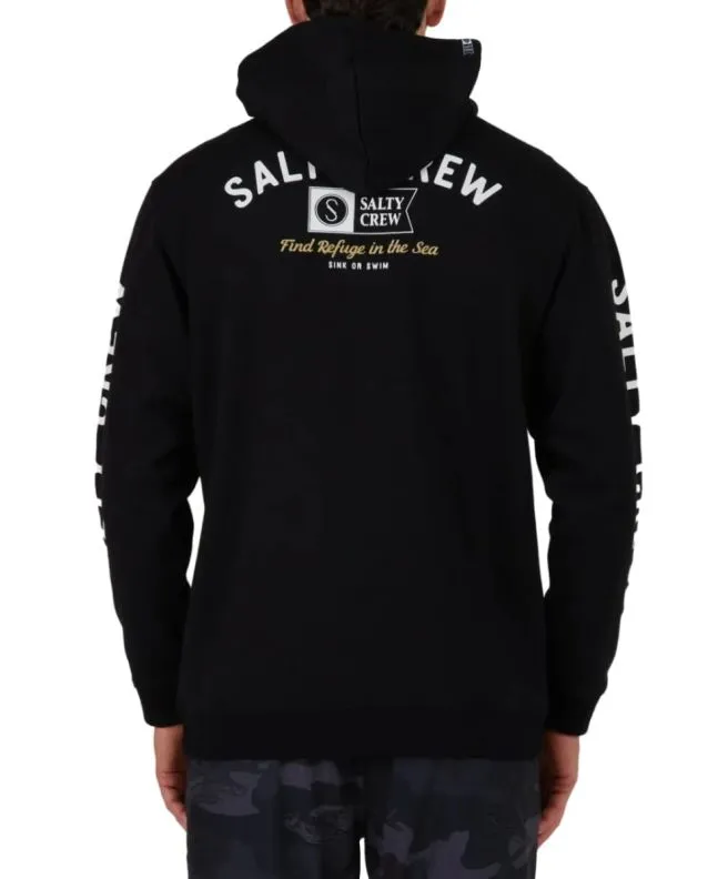 Sudadera con capucha y cremallera Salty Crew Surf Club Zip Fleece Negra