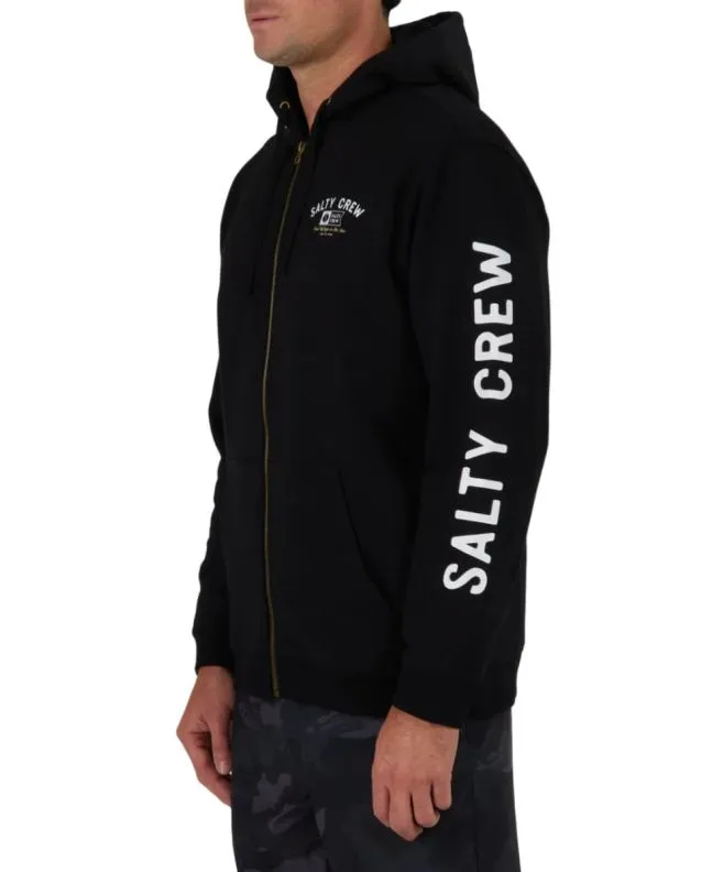 Sudadera con capucha y cremallera Salty Crew Surf Club Zip Fleece Negra