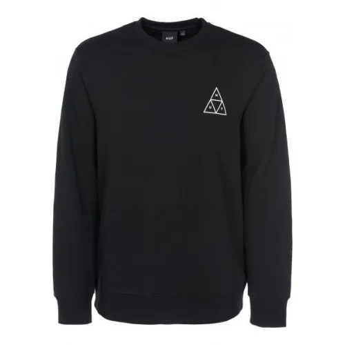 Sudadera HUF Essentials tt Crew Negra