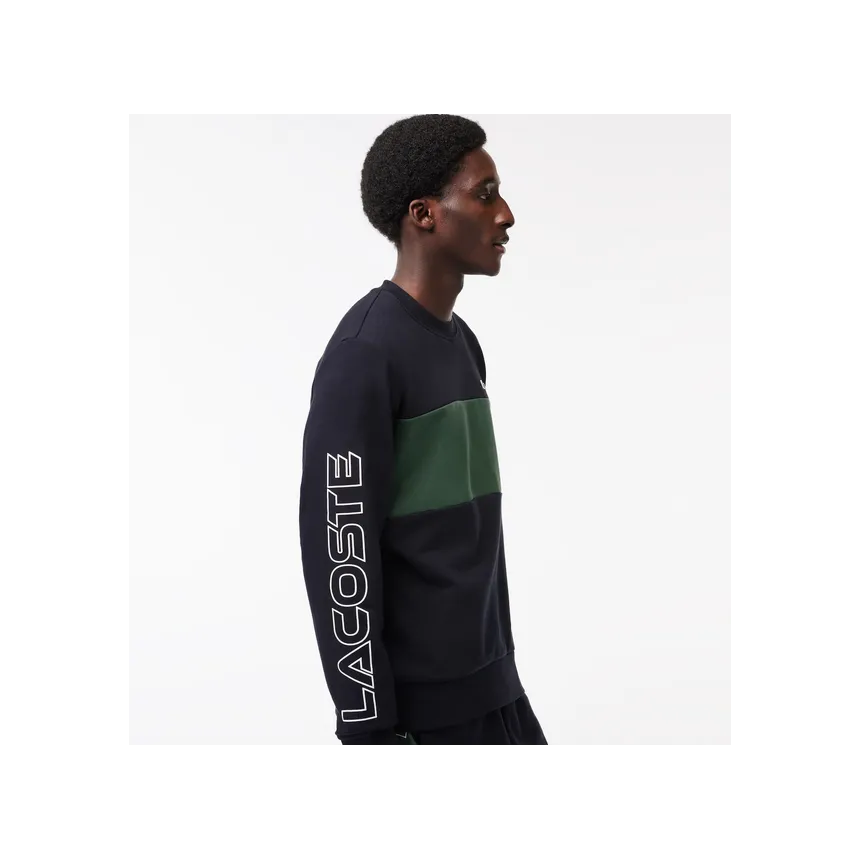 Sudadera Lacoste Crew Bicolor Para Hombre