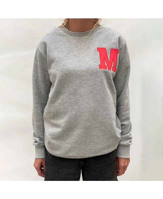 Sudadera Mission Crew Logo M Red Bordado Gris Unisex