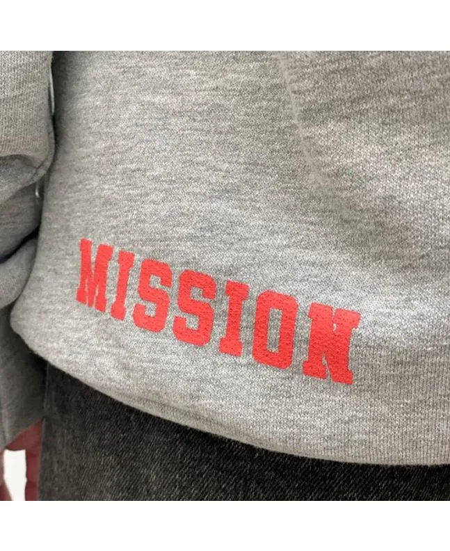 Sudadera Mission Crew Logo M Red Bordado Gris Unisex