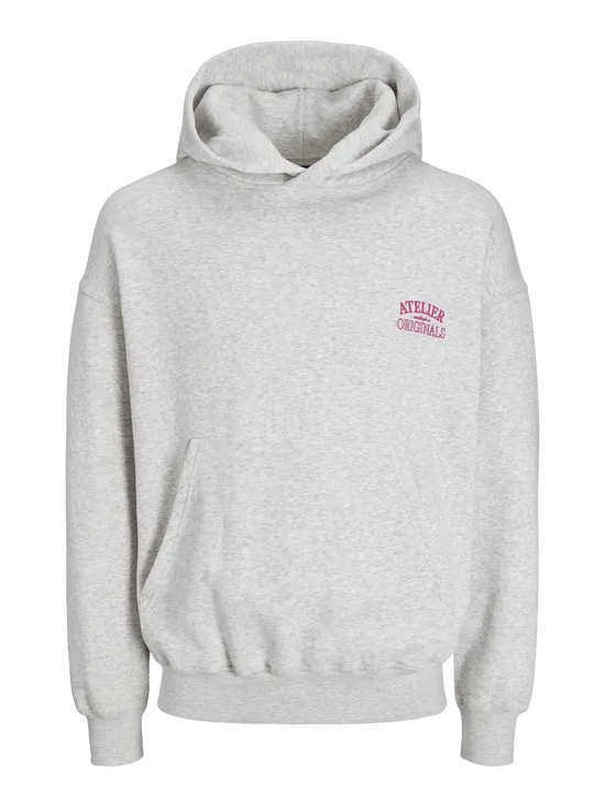 Sudadera oversize estampada, Gris - JORSANTORINI