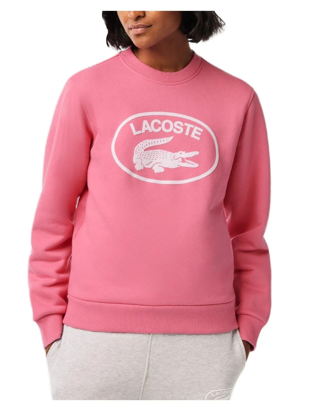 Sudadera rosa logo Lacoste