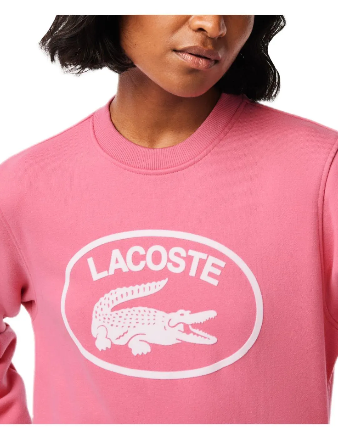 Sudadera rosa logo Lacoste