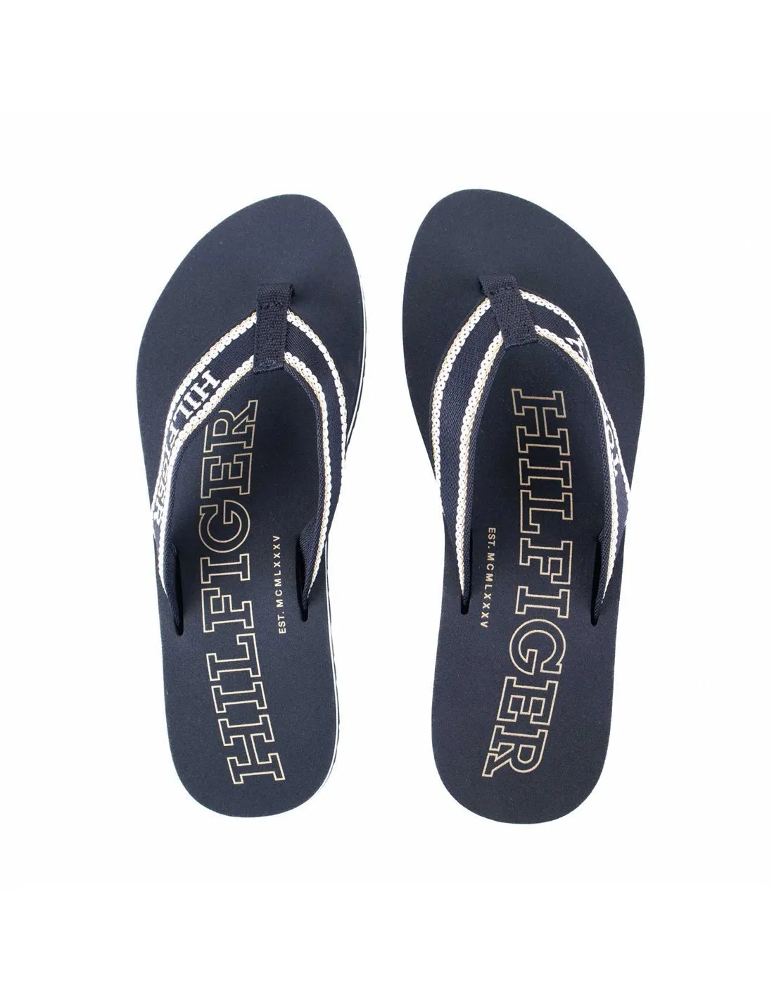 TOMMY HILFIGER - Chanclas azul marino Hilfiger Beach Sandal FW0FW07905 Mujer