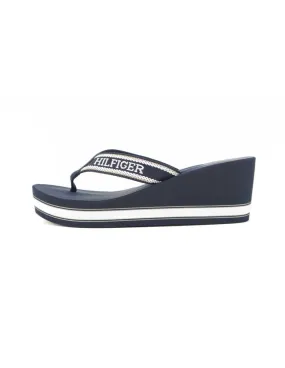 TOMMY HILFIGER - Chanclas azul marino Hilfiger Wedge Beach Sandal FW0FW07903 Mujer