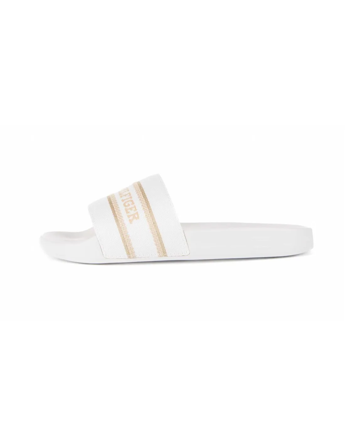 TOMMY HILFIGER - Chanclas blancas Hilfiger Poolslide with Webbing FW0FW07845 Mujer