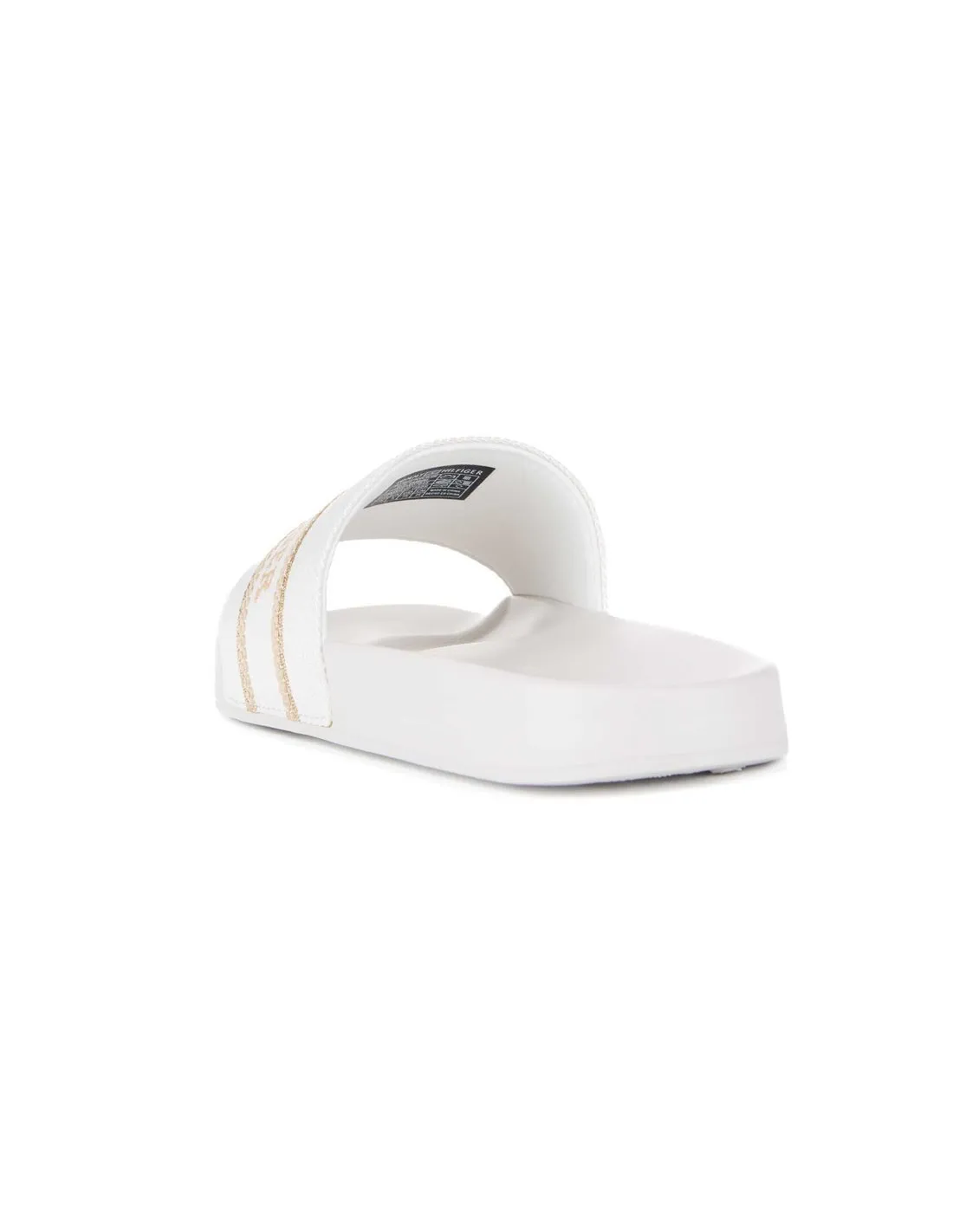 TOMMY HILFIGER - Chanclas blancas Hilfiger Poolslide with Webbing FW0FW07845 Mujer