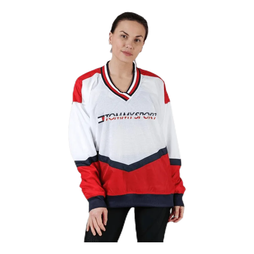 Tommy Hilfiger Sport Pull Over Jacket With Iconic Rib Red