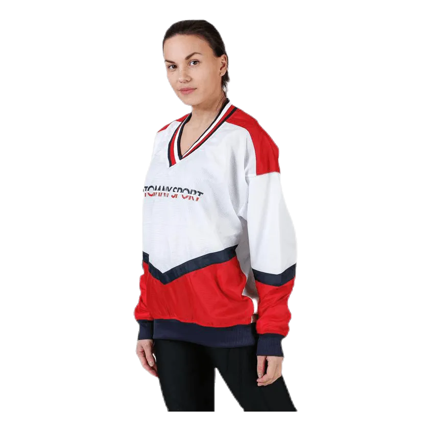 Tommy Hilfiger Sport Pull Over Jacket With Iconic Rib Red