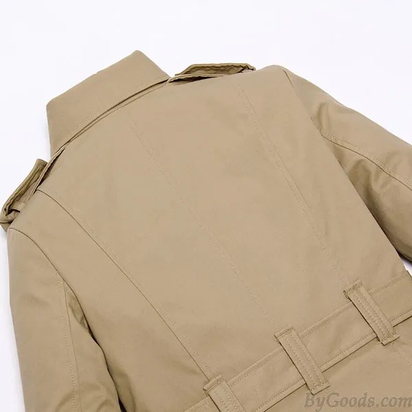 Vintage Belt Khaki Coat Windbreaker Jacket