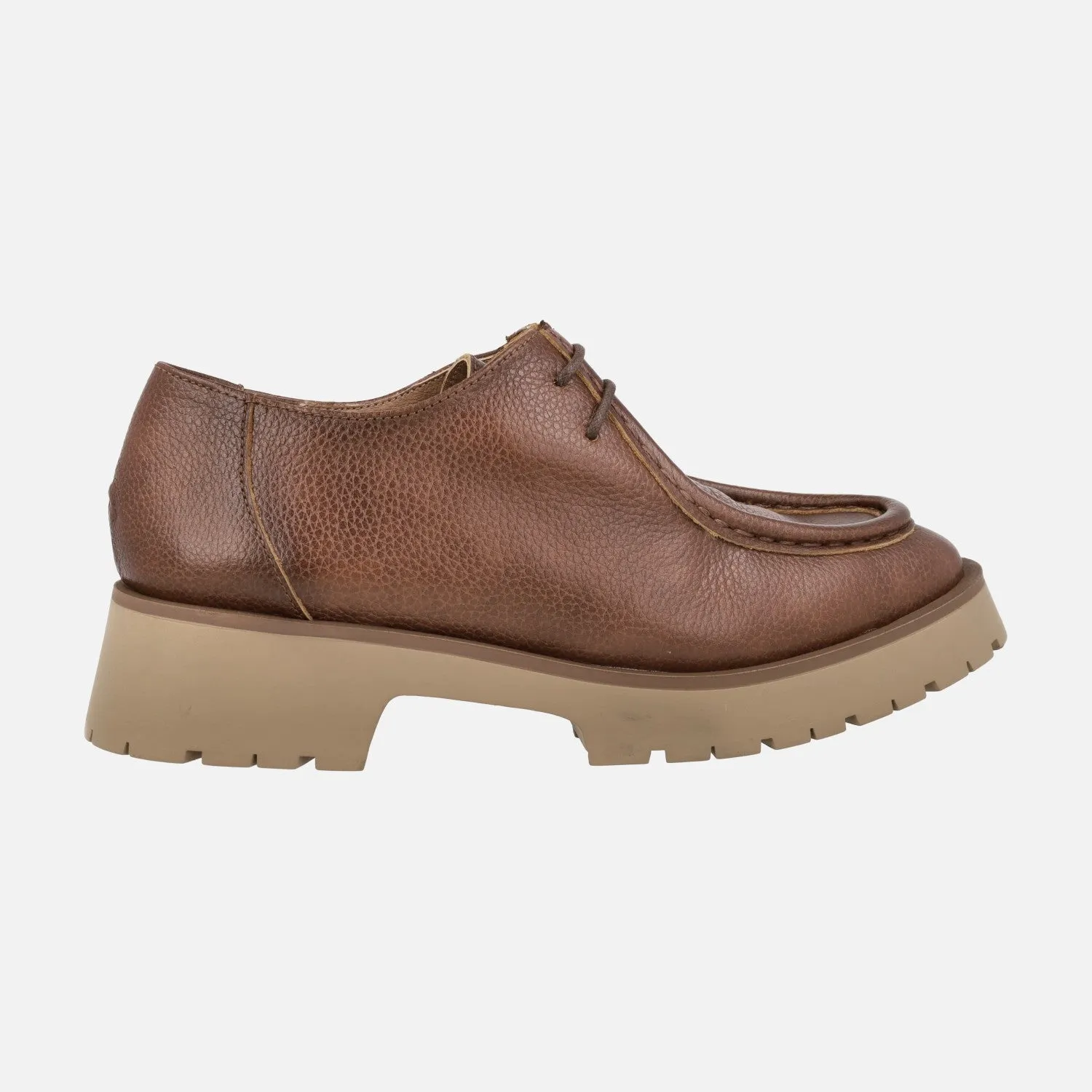 Zapatos de piel con cordones wallabee para mujer