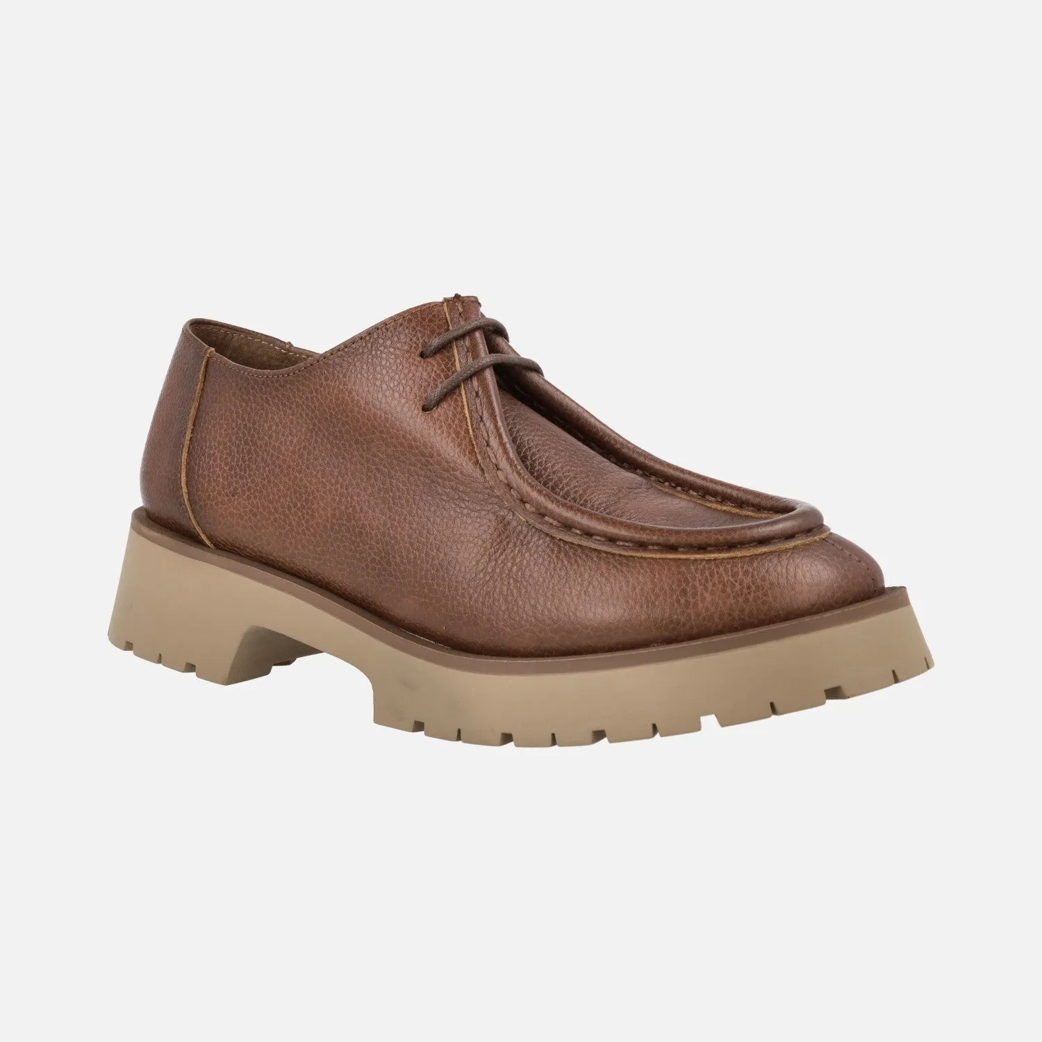 Zapatos de piel con cordones wallabee para mujer