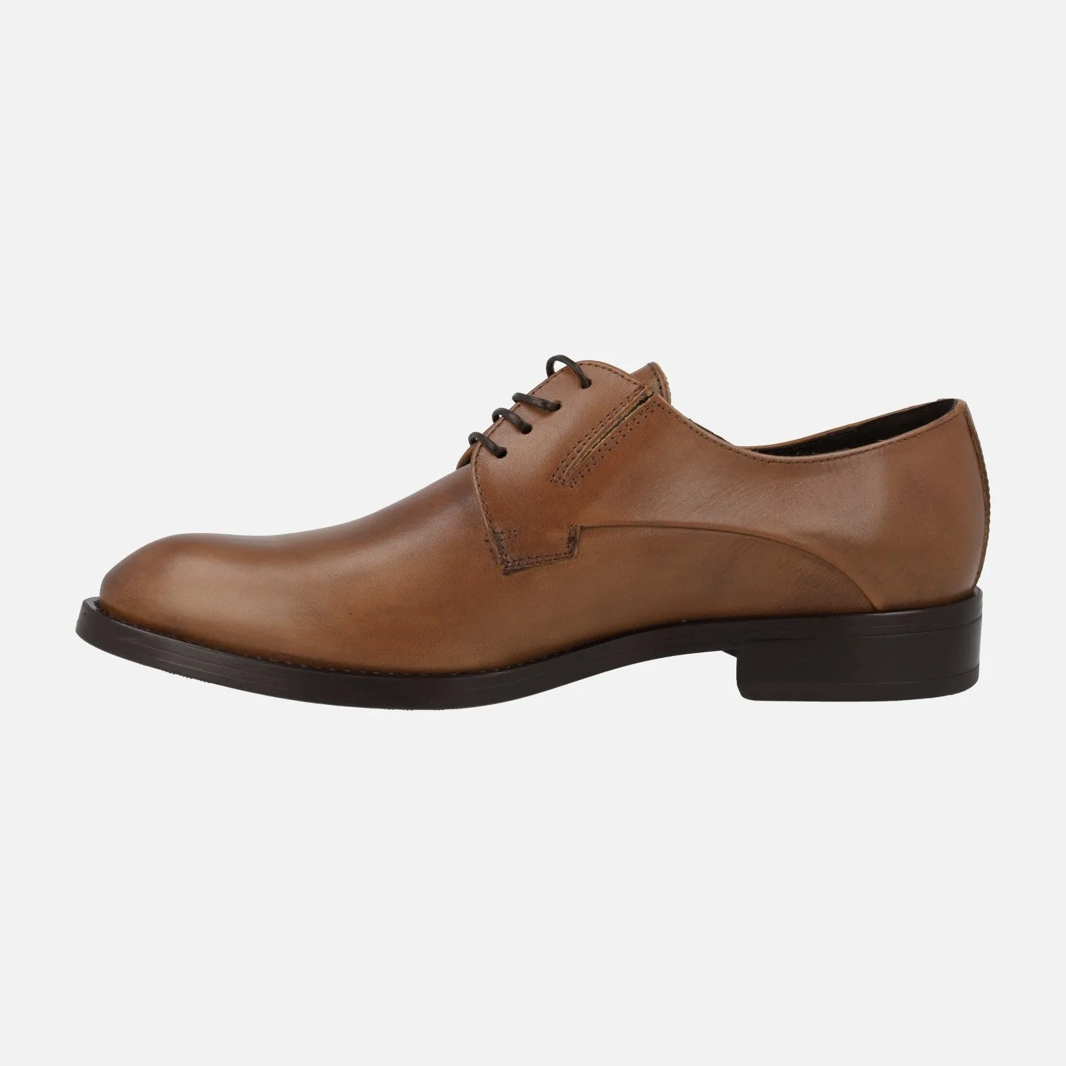 Zapatos de piel con cordones y elásticos para hombre