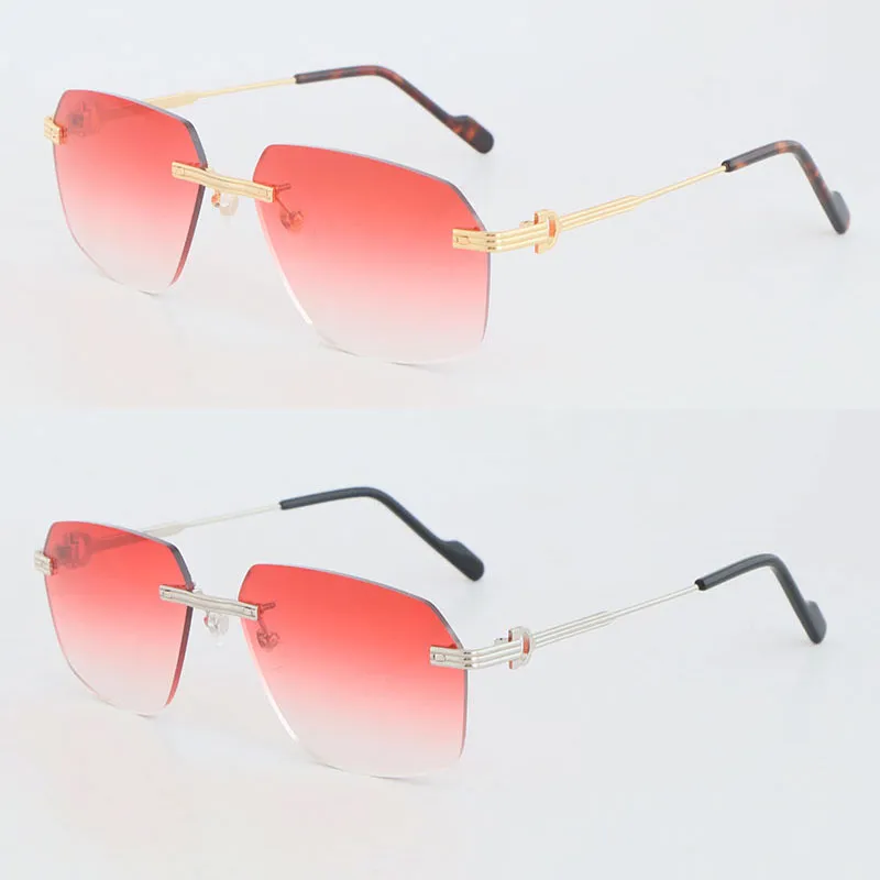 Última moda Metal Marco cuadrado grande 0271S-1 Gafas sin montura Mujer Gafas Hombres Gafas de protección de lujo Diseñador de m